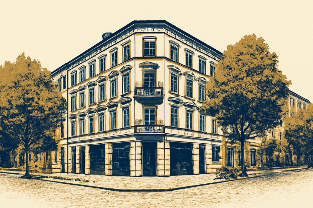 Berlin Altbau corner block in a Milieuschutz area