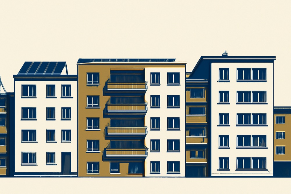 Kölner Wohnblöcke mit Balkon- und Solardach‑Nachrüstungen