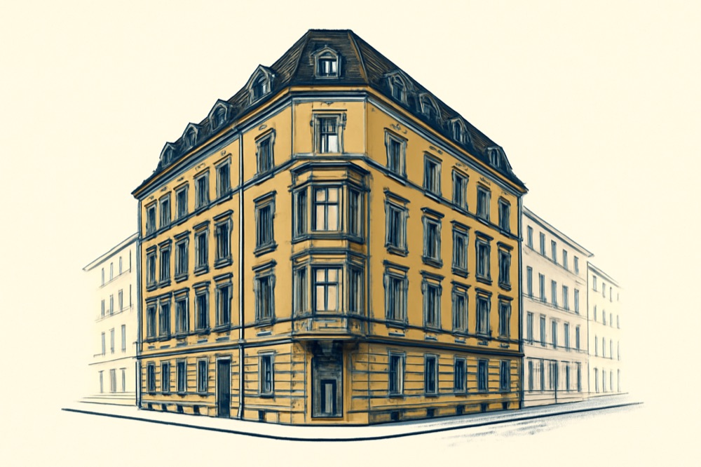 Gründerzeit apartment building typical of Dresden and Leipzig