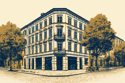 Berlin Altbau corner block in a Milieuschutz area