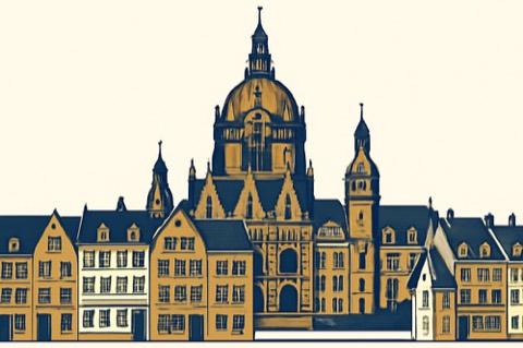 Hanover Neues Rathaus and nearby residential facades