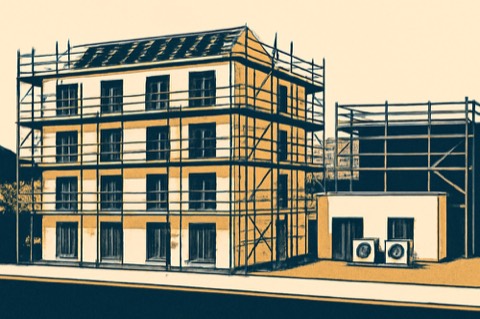 Berliner Neubau-Mehrfamilienhaus mit Photovoltaik und Wärmepumpen