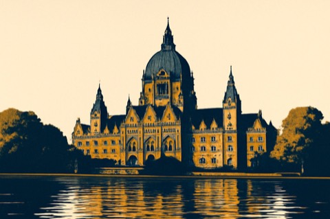 Hannover — die grüne Kuppel des Neuen Rathauses